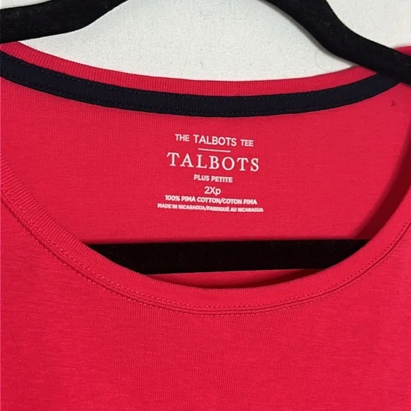 Talbots Hot Pink Fitted Long Sleeve T-Shirt - Picture 2 of 4